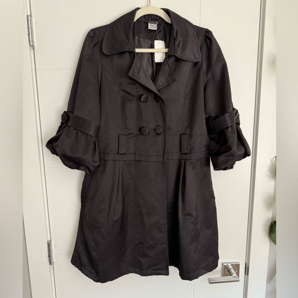 Talie Black Double-Breasted Women's Coat